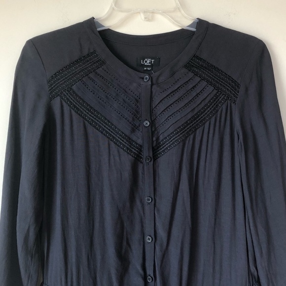 LOFT Lacey Long Sleeve Drawstring Romper NWT - Picture 6 of 14